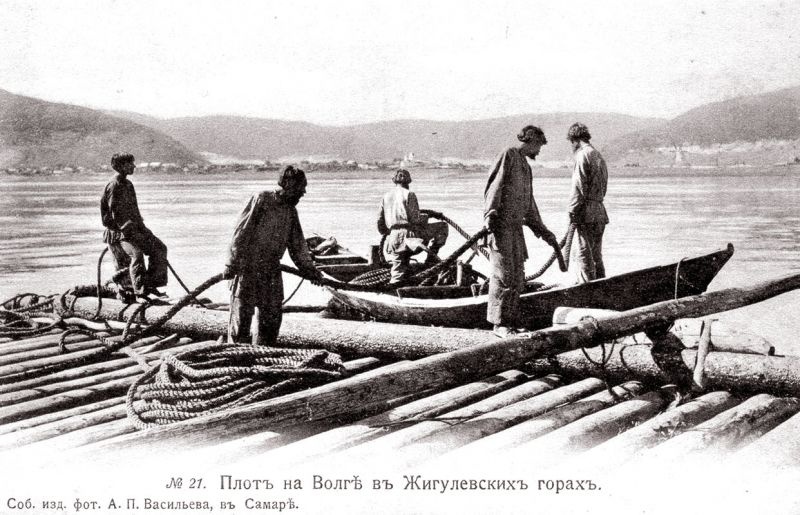 Рыбаки в Жигулёвских горах на реке Волге (Жигулёвские горы, 1900-е)